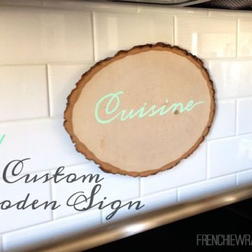 custom wood sign on Frenchie