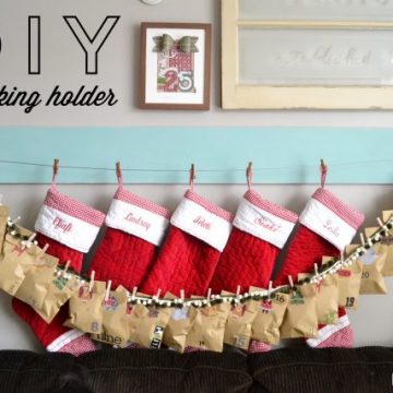 DIY Stocking Holder/Photo Holder built with RYOBI on seelindsay.com #buildlikeagirl
