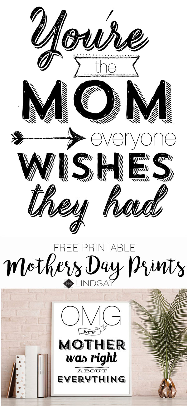 Grab this free Mothers Day printable with a funny quote. Your mom is going to love these. #freeprintable #mothersday #mothersdayprintable