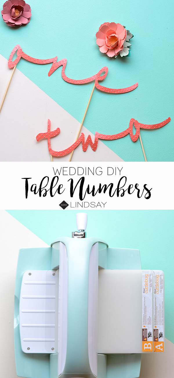 Make your own wedding table numbers using your Cricut Explore and your Cuttlebug