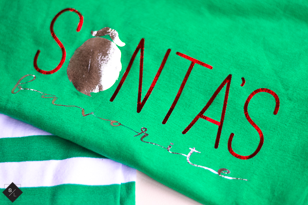 DIY Christmas Pajamas using foil iron-on vinyl and the Cricut EasyPress