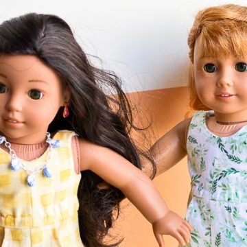 Create this diy American Girl doll jumpsuit using Natalie Malan's Crisp Petals fabric by Coats. Use your Cricut Maker to create these easy doll clothes and make them timeless. #cricutmade #nataliemalan #crisppetals #joann #dollclothes #americangirl