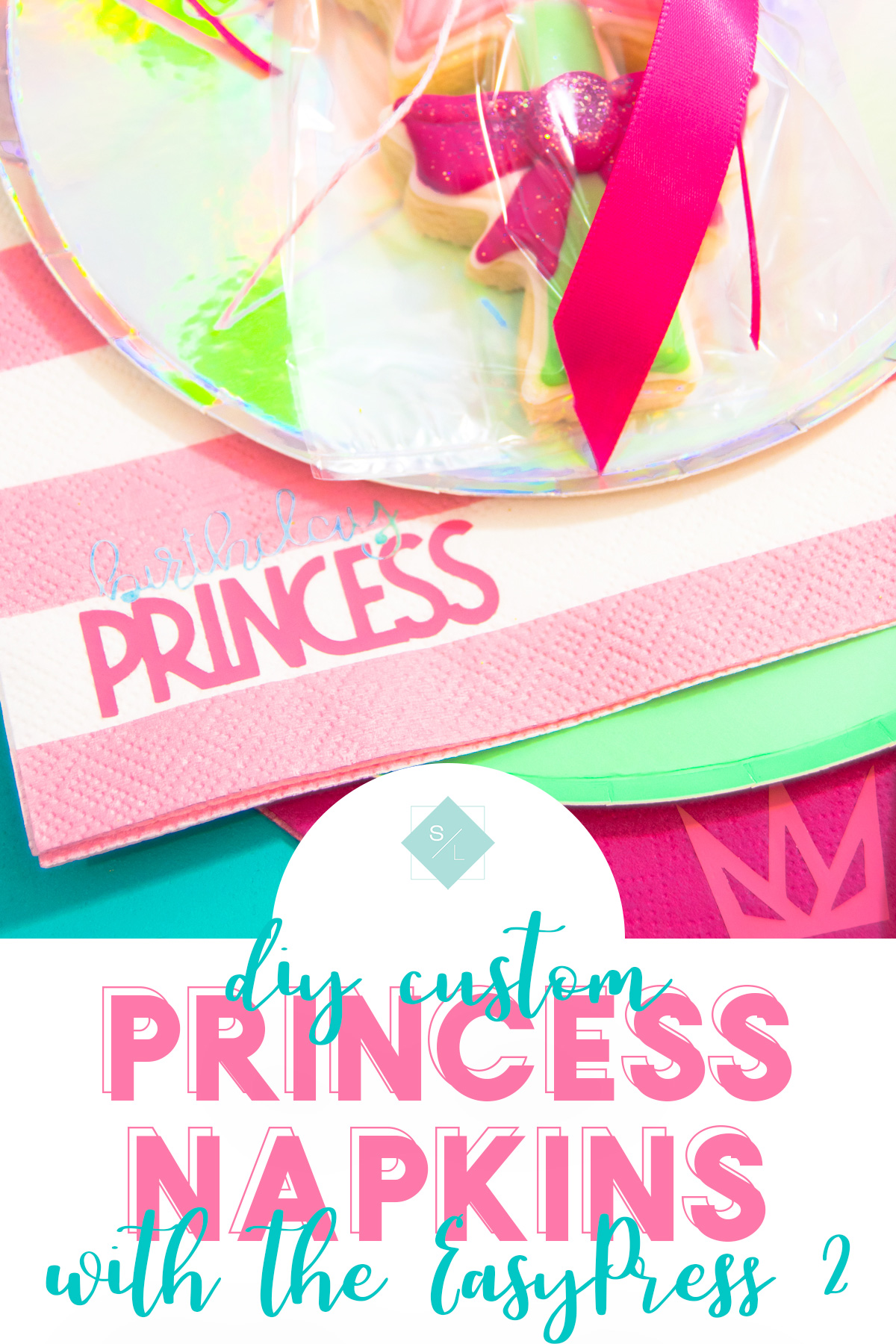 Create your own custom printed napkins at home and at a fraction of the cost. Personalize party napkins to fit any theme. #cricutmade #CricutEasyPress2 #ad #Cricut