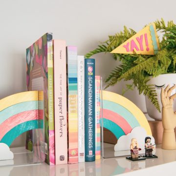 Did you know you can make your own bookends? Create these rainbow bookends using your Cricut Maker and wow everybody you know. #cricutmade #cricutmaker #cricut