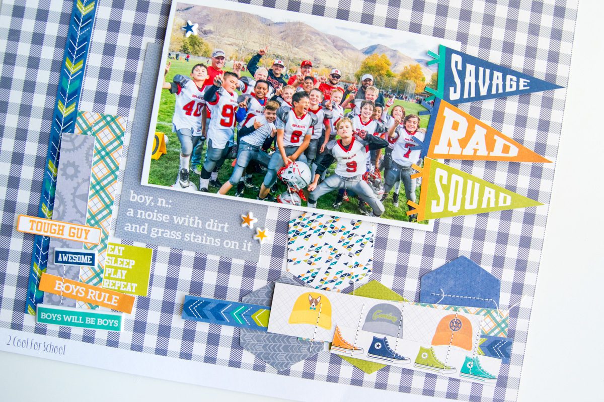 football scrapbook page