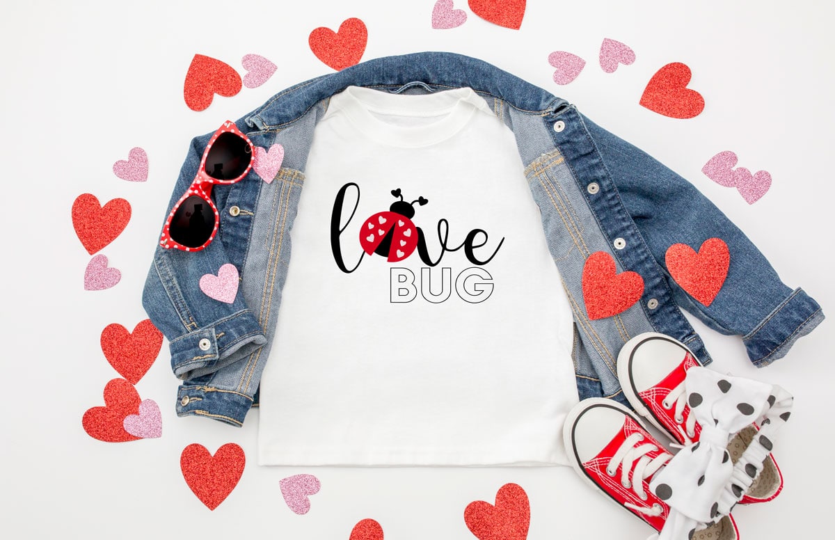 toddler valentine shirt that says love bug