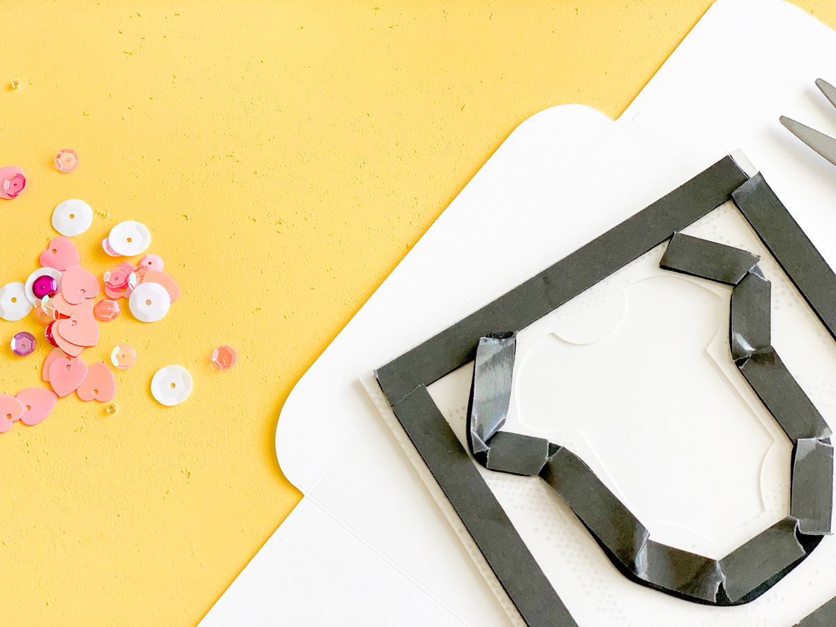 using foam tape for a shaker card