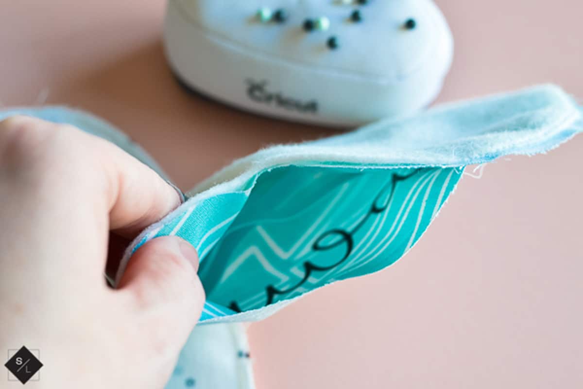 turning a sleep mask right side out
