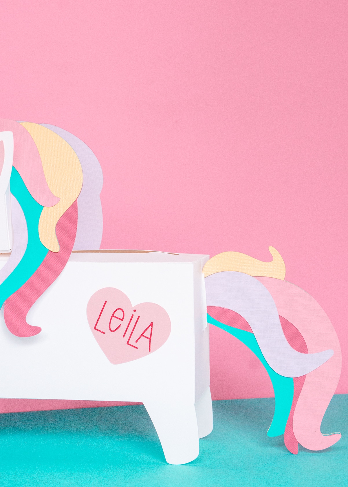 paper unicorn valentine box