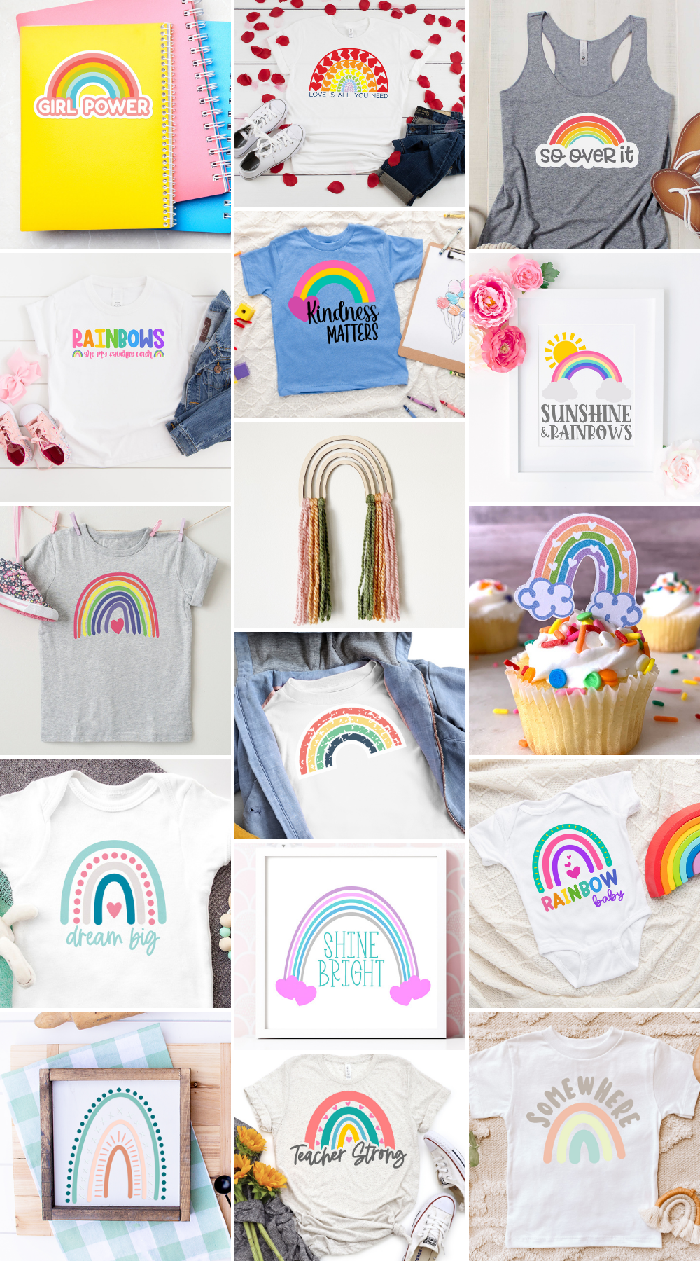 collage of rainbow svg files