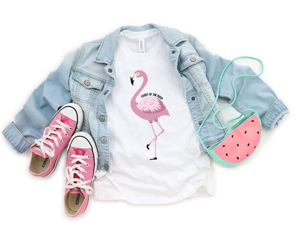 flamingo on a shirt that says cutest of th