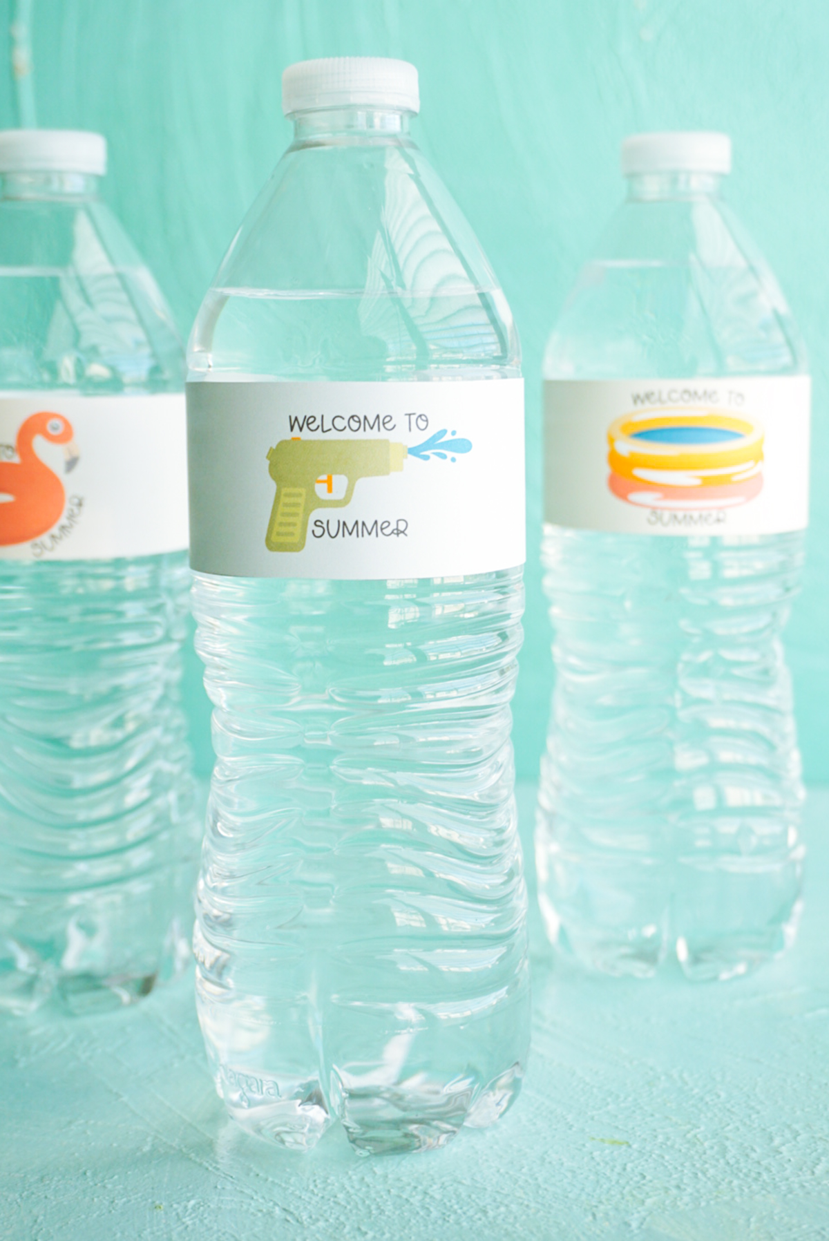 pool party water bottle wrappers