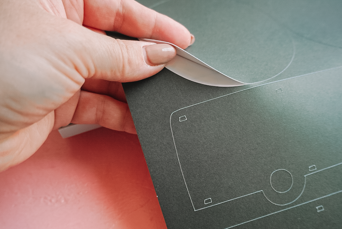 peeling adhesive cardstock