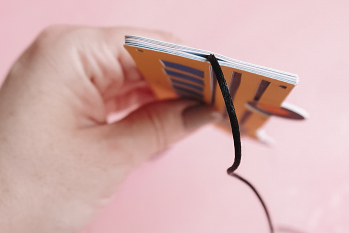 putting adhesive cardstock bus together